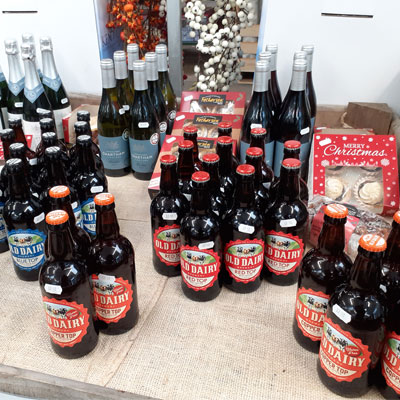 Local Beers and Wines for sale at farm shop near Canterbury and Whitstable